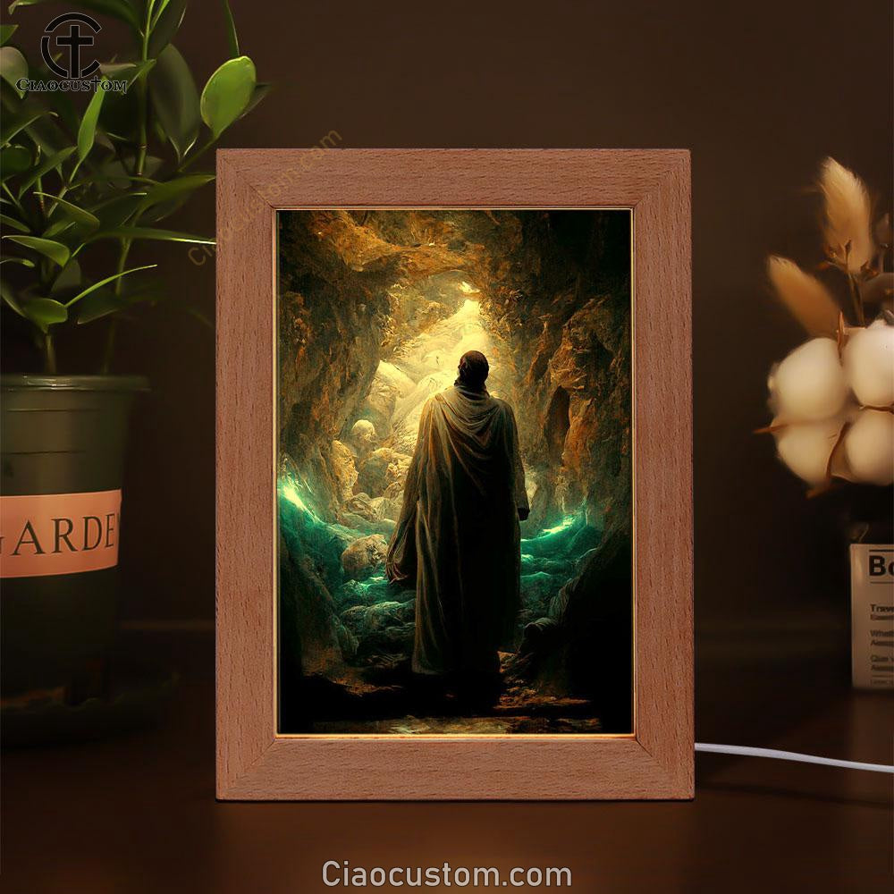 Jesus Rises From The Dead Frame Lamp Pictures - Christian Wall Art - Jesus Frame Lamp Art
