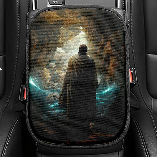 Jesus Rises From The Dead Seat Box Cover, Christian Car Center Console Cover, Jesus Car Interior Accessories