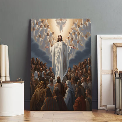 Jesus Rising Above A Large Group Of People - Canvas Pictures - Jesus Christ Canvas - Christian Wall Art