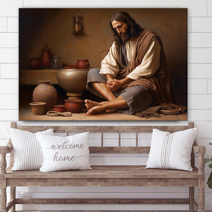 Jesus Rubbing His Feet - Canvas Pictures - Jesus Christ Canvas - Christian Wall Art