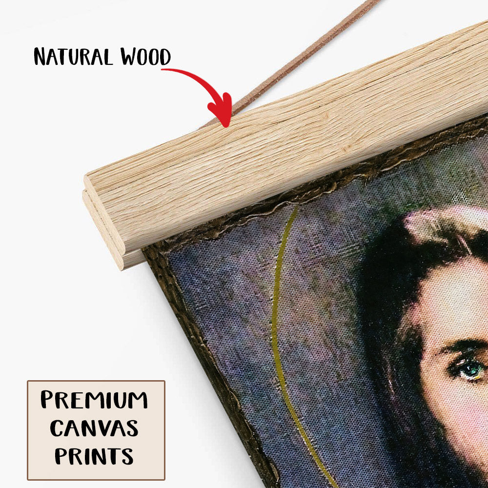 Jesus Sacred Heart Hanging Canvas Wall Art - Jesus Portrait Picture - Religious Gift - Christian Wall Art Decor