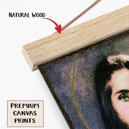 Jesus Sacred Heart Hanging Canvas Wall Art - Jesus Portrait Picture - Religious Gift - Christian Wall Art Decor