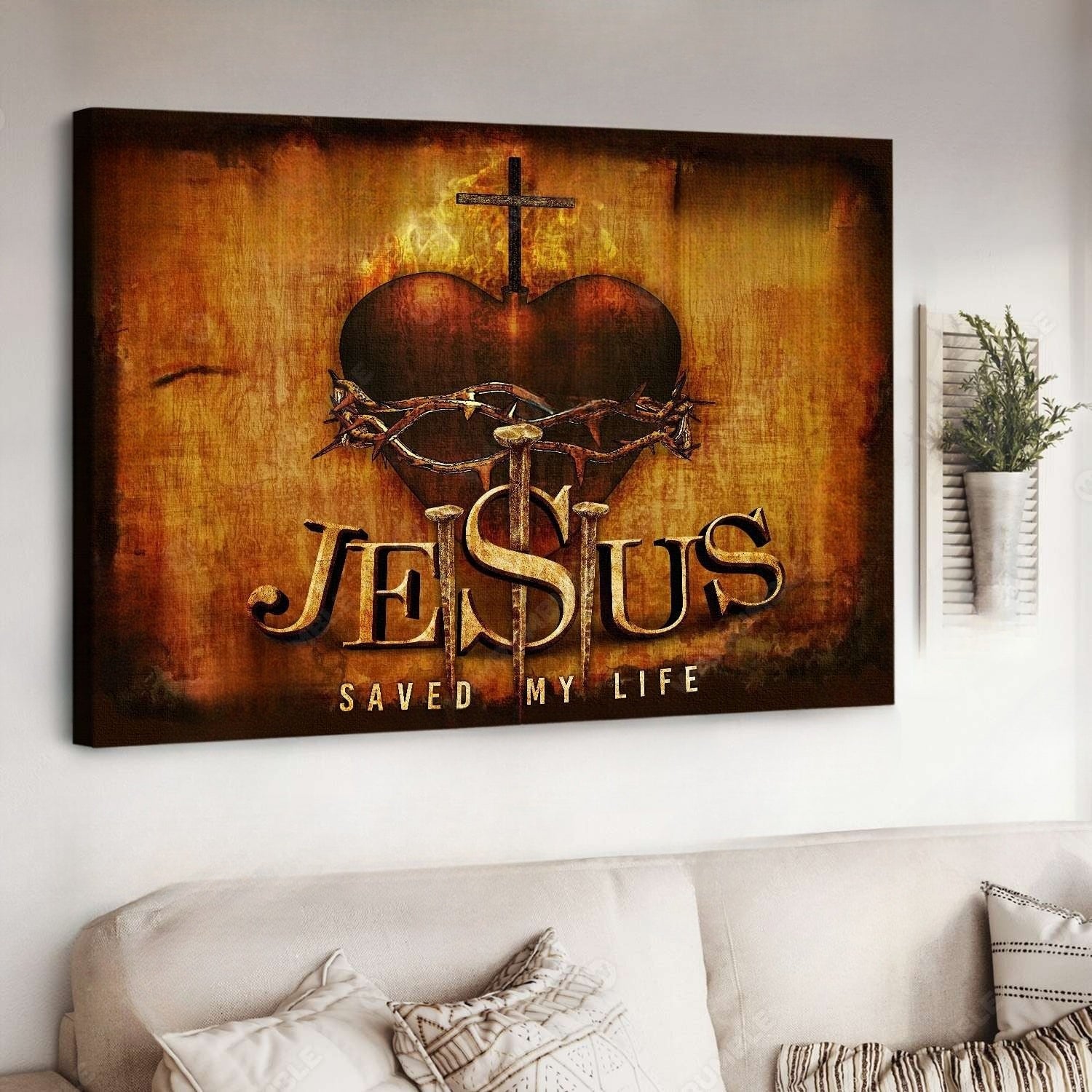 Jesus Save My Life Canvas Wall Art - Jesus Canvas Pictures - Christian Wall Posters