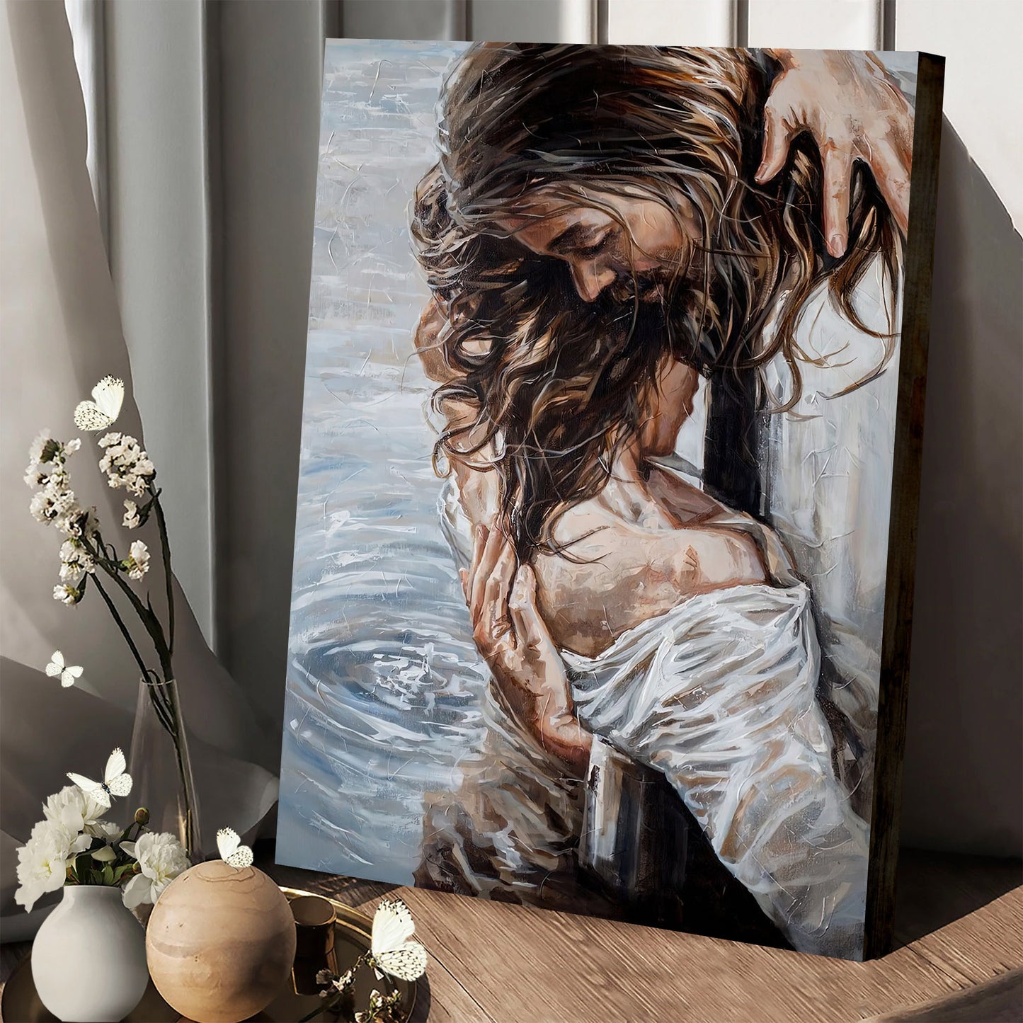 Jesus Save a Women Canvas Pictures - Jesus Painting Canvas - Christian Canvas Wall Art