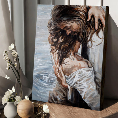 Jesus Save a Women Canvas Pictures - Jesus Painting Canvas - Christian Canvas Wall Art