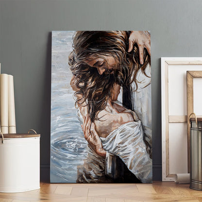 Jesus Save a Women Canvas Pictures - Jesus Painting Canvas - Christian Canvas Wall Art