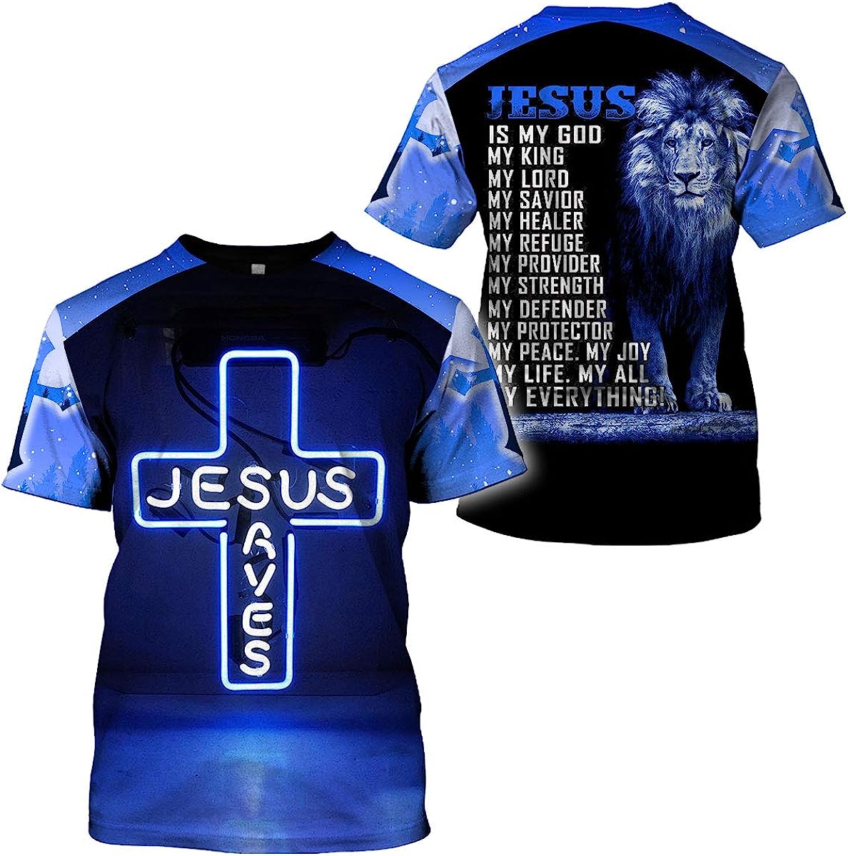 Jesus Saved Jesus Is My God Lion All Over Printed 3D T Shirt - Christian Shirts for Men Women