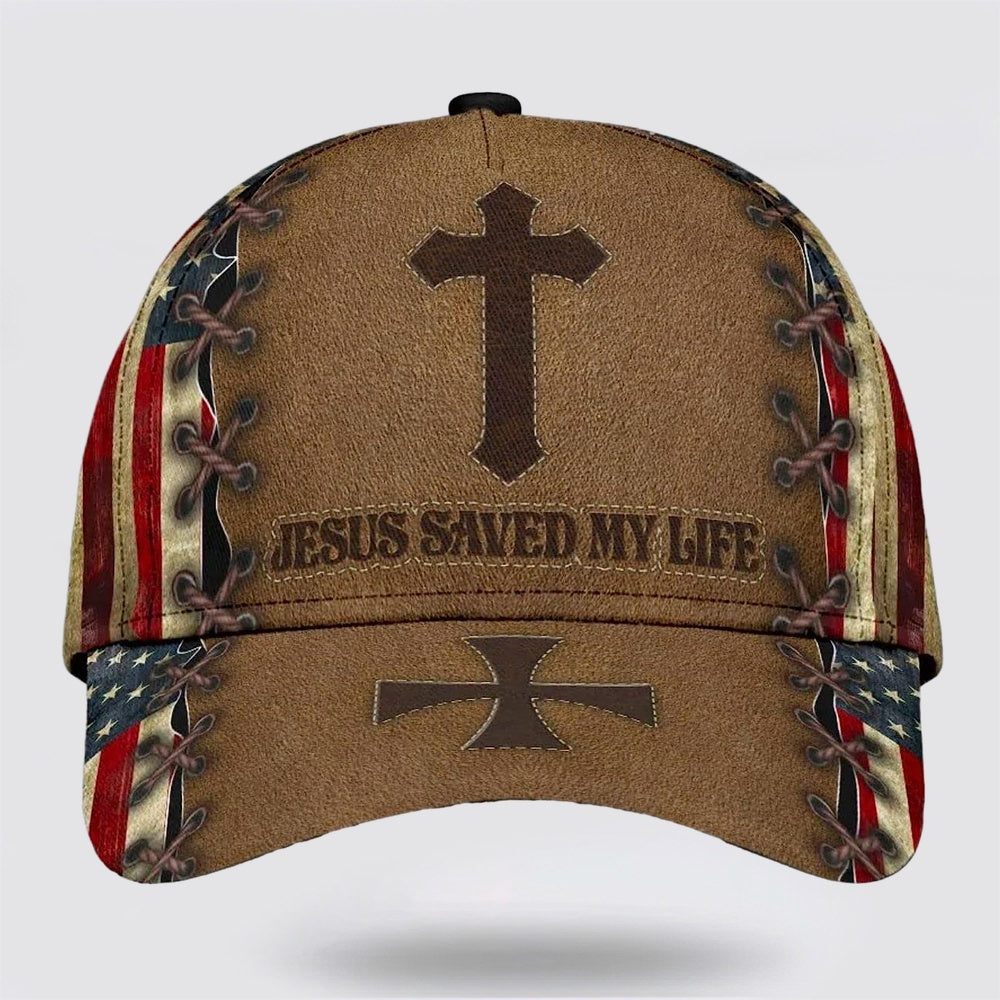 Jesus Saved My Life Cross Classic Hat All Over Print - Christian Hats for Men and Women