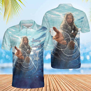 Jesus Saved My Life Hand Of God Polo Shirts - Christian Shirt For Men And Women