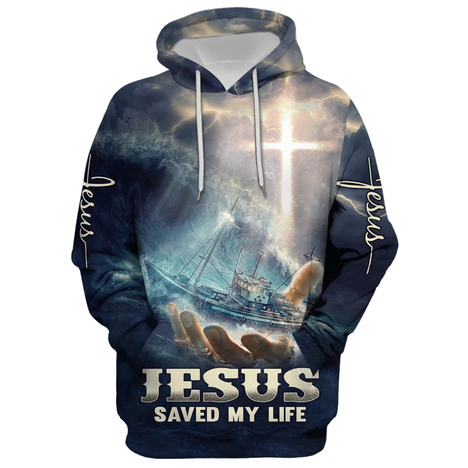 Jesus Saved My Life Hoodie - Men & Women Christian Hoodie - 3D Printed Hoodie