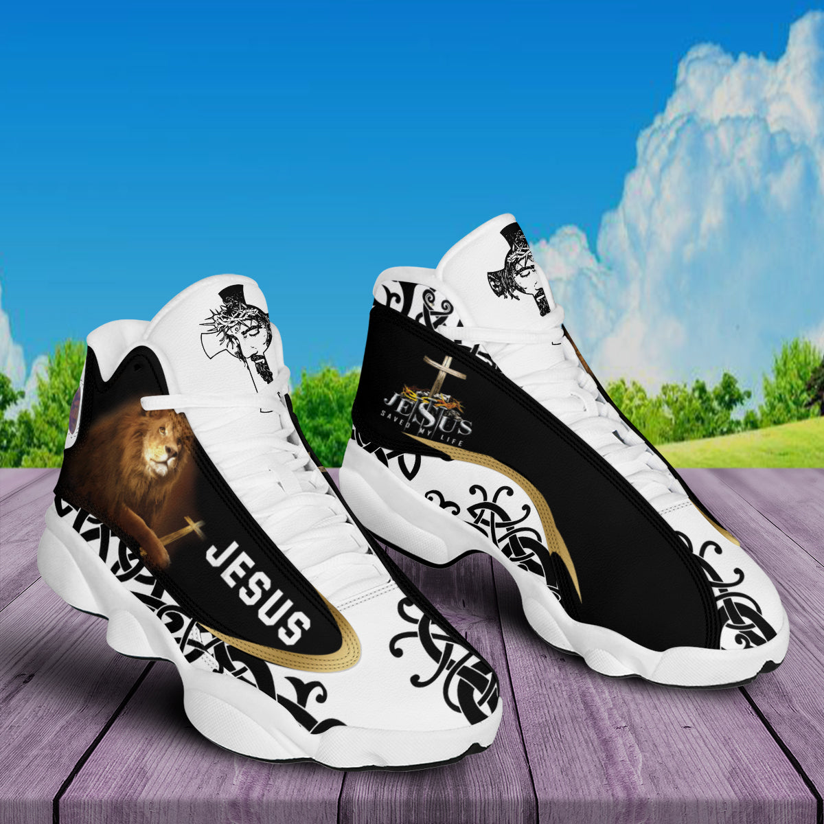 Jesus Saved My Life Lion Of Judah Basketball Shoes For Men Women - Gift For Jesus Lovers - Christian Shoes