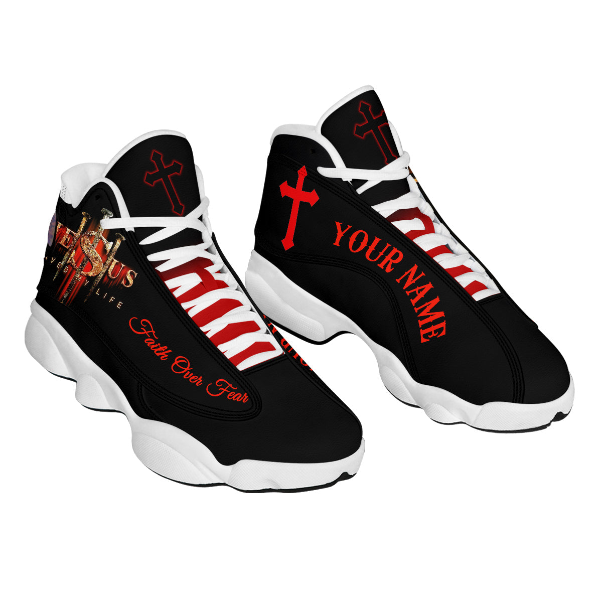 Jesus Saved My Life Personalized Jesus Basketball Shoes For Men Women - Christian Shoes - Jesus Shoes - Unisex Basketball Shoes