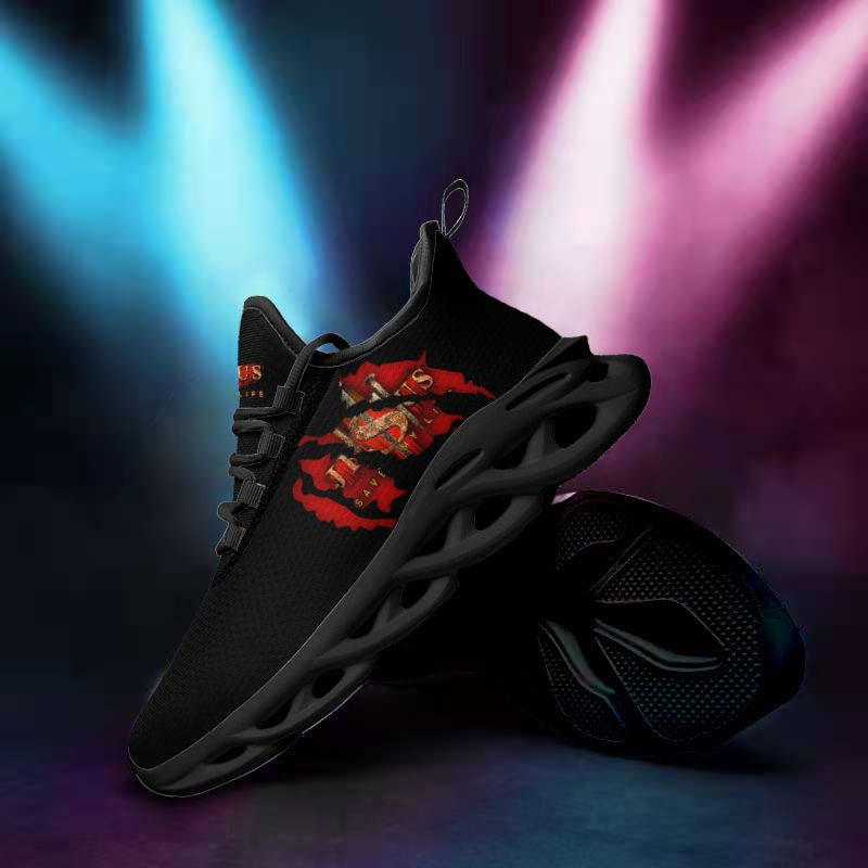 Jesus Saved My Life Yezy Running Sneakers Black Max Soul Shoes - Christian Shoes For Men And Women