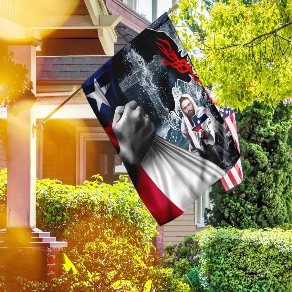 Jesus Saves God Bless House Flag - Christian Garden Flags - Christian Flag - Religious Flags