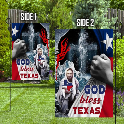 Jesus Saves God Bless Texas House Flag - Christian Garden Flags - Christian Flag - Religious Flags