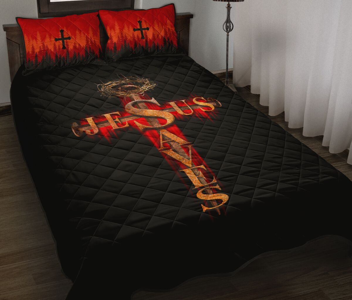 Jesus Saves Jesus Quilt Bedding Set - Christian Bedding Sets