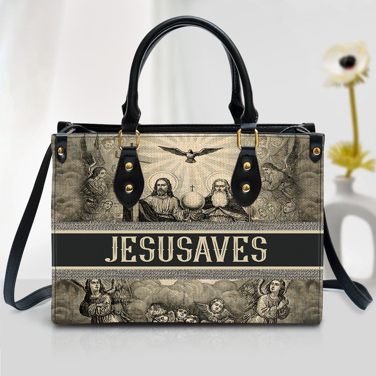 Jesus Saves Leather Handbag - Religious Gifts For Women - Women Pu Leather Bag