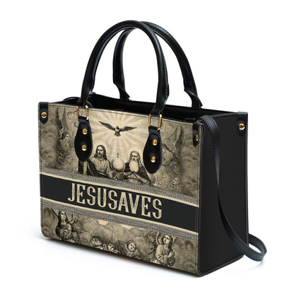 Jesus Saves Leather Handbag - Religious Gifts For Women - Women Pu Leather Bag