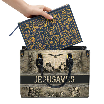 Jesus Saves Leather Handbag - Religious Gifts For Women - Women Pu Leather Bag