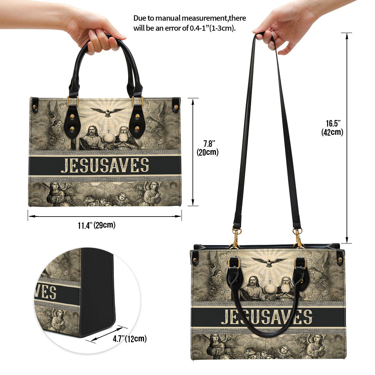 Jesus Saves Leather Handbag - Religious Gifts For Women - Women Pu Leather Bag