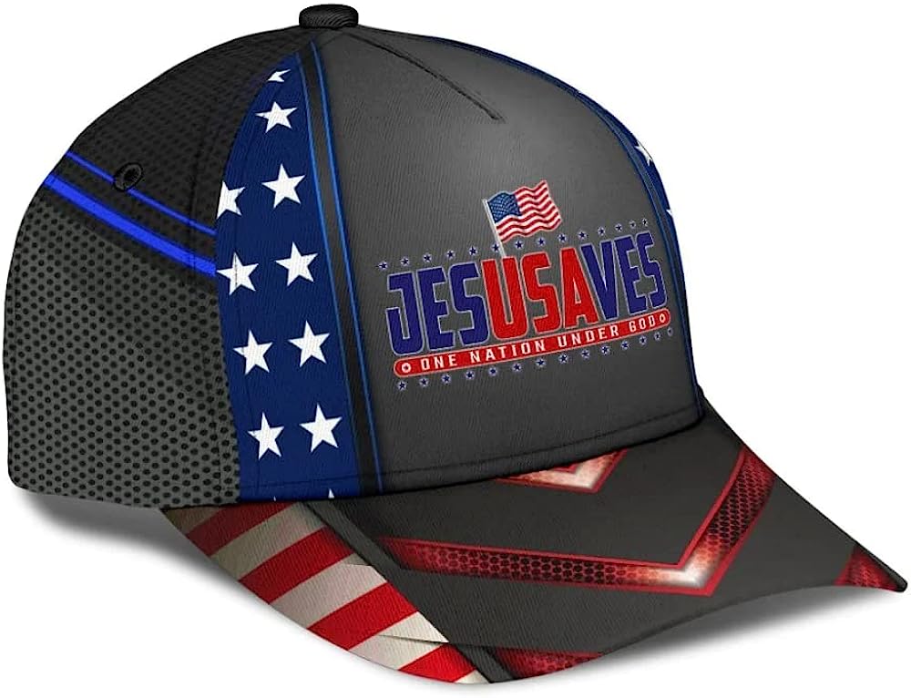 Jesus Saves One Nation Under God Classic Hat All Over Print - Christian Hats for Men and Women