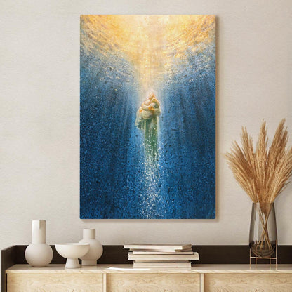 Jesus Saving Me Canvas - Jesus Beach Water Canvas - Jesus Canvas - God Canvas - Christian Wall Art