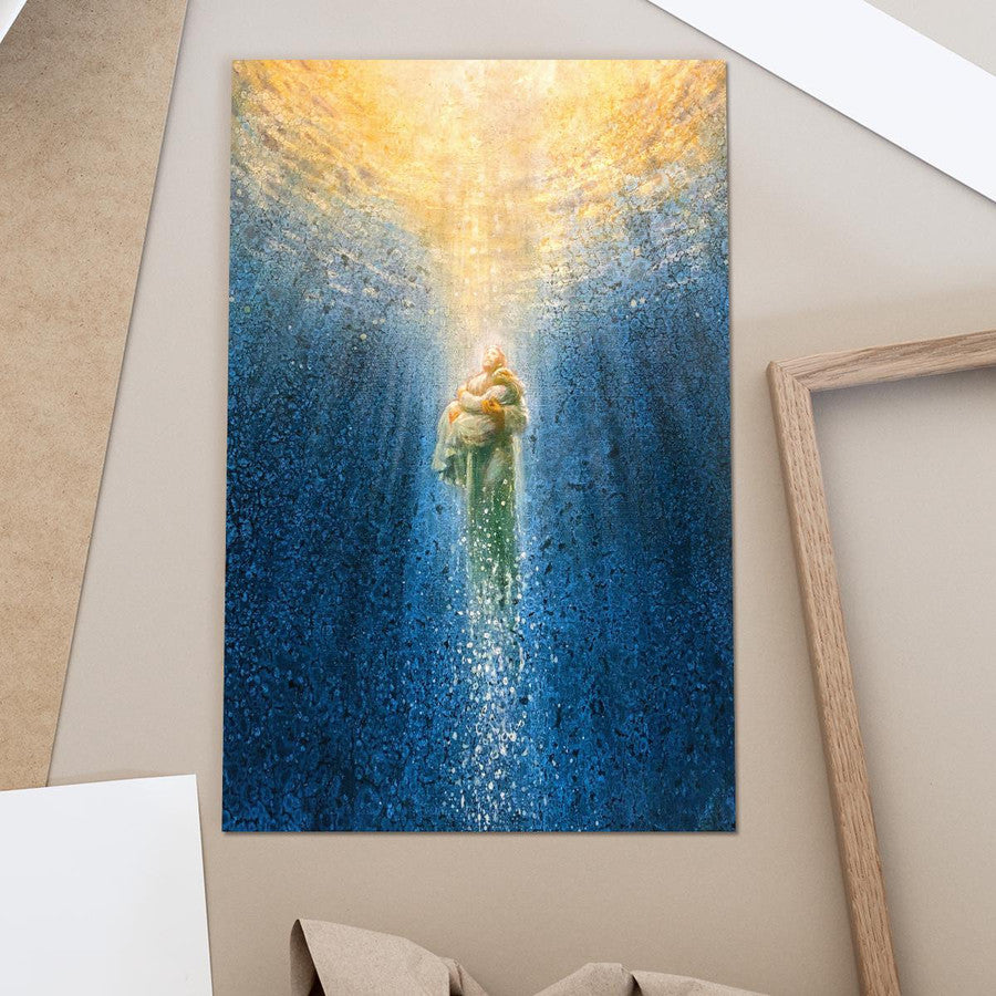 Jesus Saving Me Canvas - Jesus Beach Water Canvas - Jesus Canvas - God Canvas - Christian Wall Art