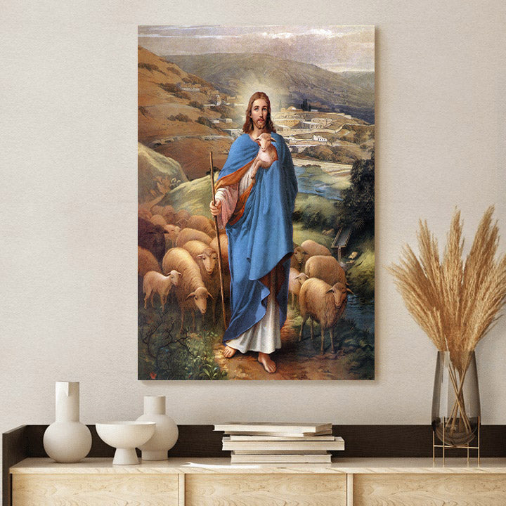 Jesus Shepherd Canvas Picture - Jesus Christ Canvas Art - Christian Wall Canvas