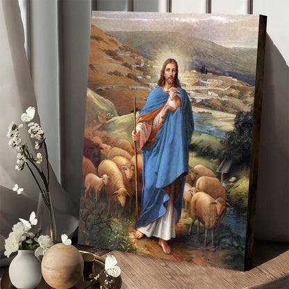Jesus Shepherd Canvas Picture - Jesus Christ Canvas Art - Christian Wall Canvas