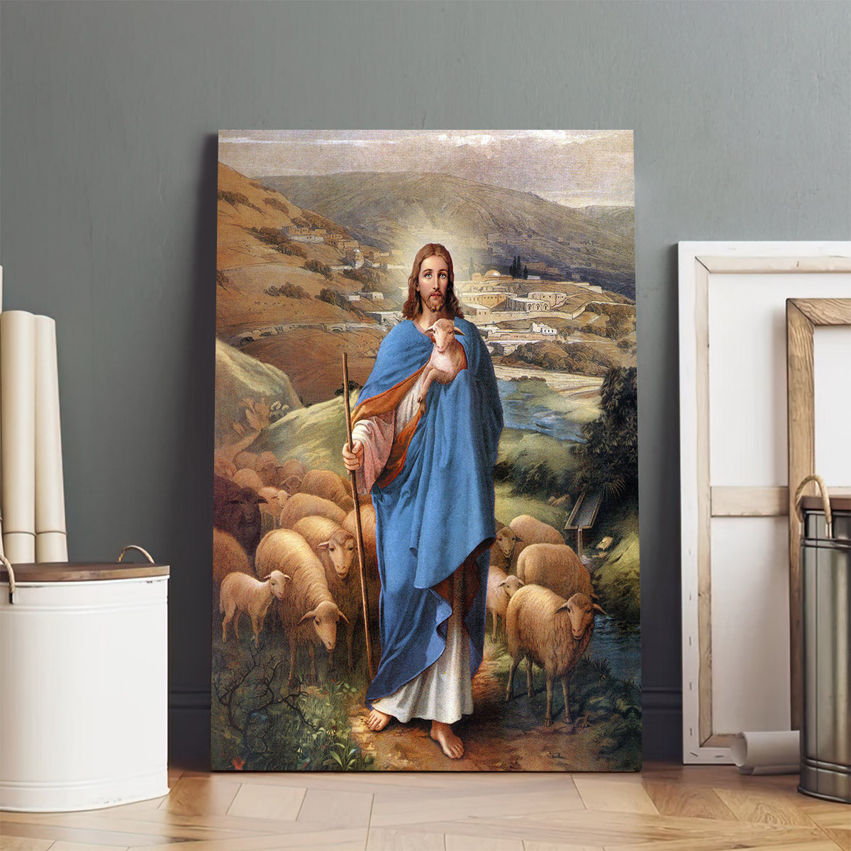 Jesus Shepherd Canvas Picture - Jesus Christ Canvas Art - Christian Wall Canvas