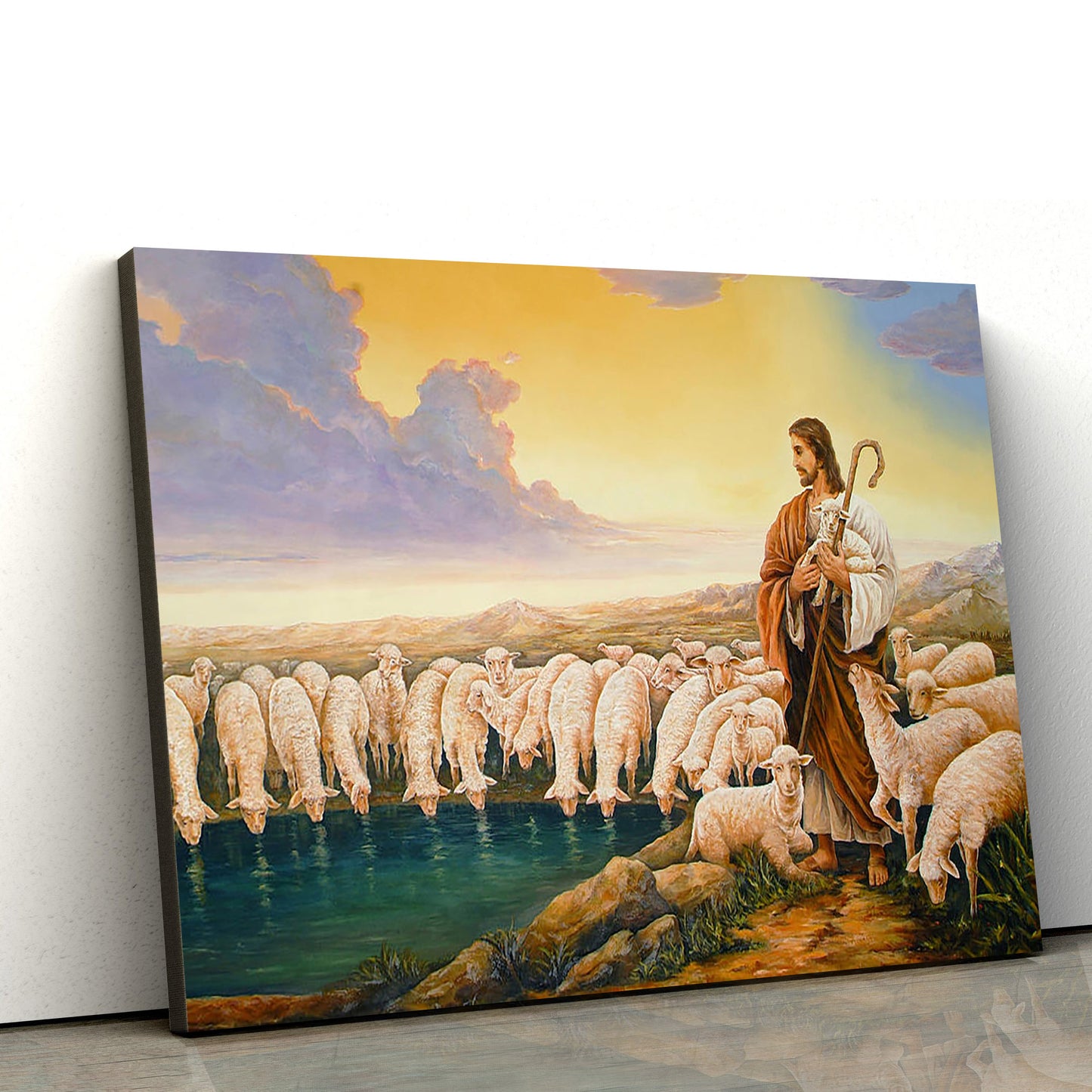 Jesus Shepherd Painting - Jesus Canvas Wall Art - Christian Wall Art