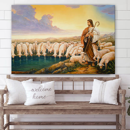Jesus Shepherd Painting - Jesus Canvas Wall Art - Christian Wall Art