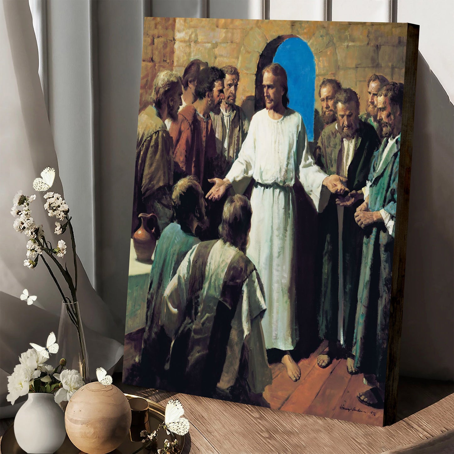 Jesus Shows His Wounds Canvas Pictures - Religious Wall Art Canvas - Christian Paintings For Home