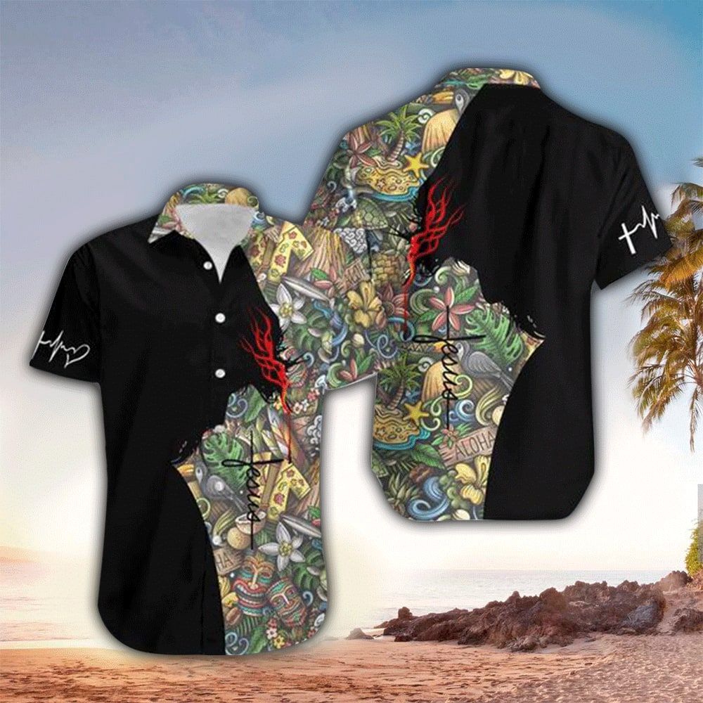 Jesus Silhouette Hawaiian Shirt - Christian Hawaiian Shirts For Men & Women