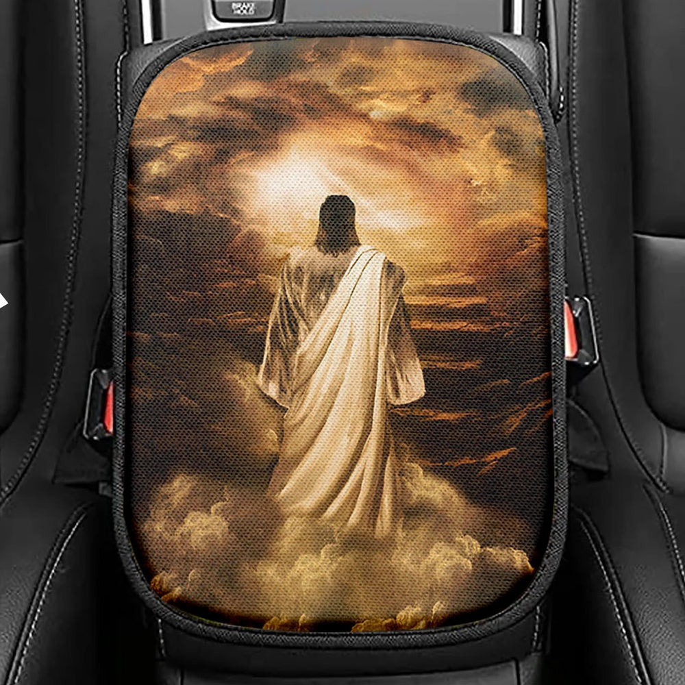 Jesus Spiritual Seat Box Cover, Religious Car Center Console Cover, Christian Car Interior Accessories