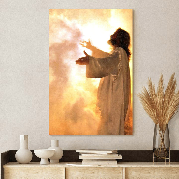 Jesus Spread His Arms Canvas Pictures - Jesus Painting Canvas - Christian Canvas Wall Art