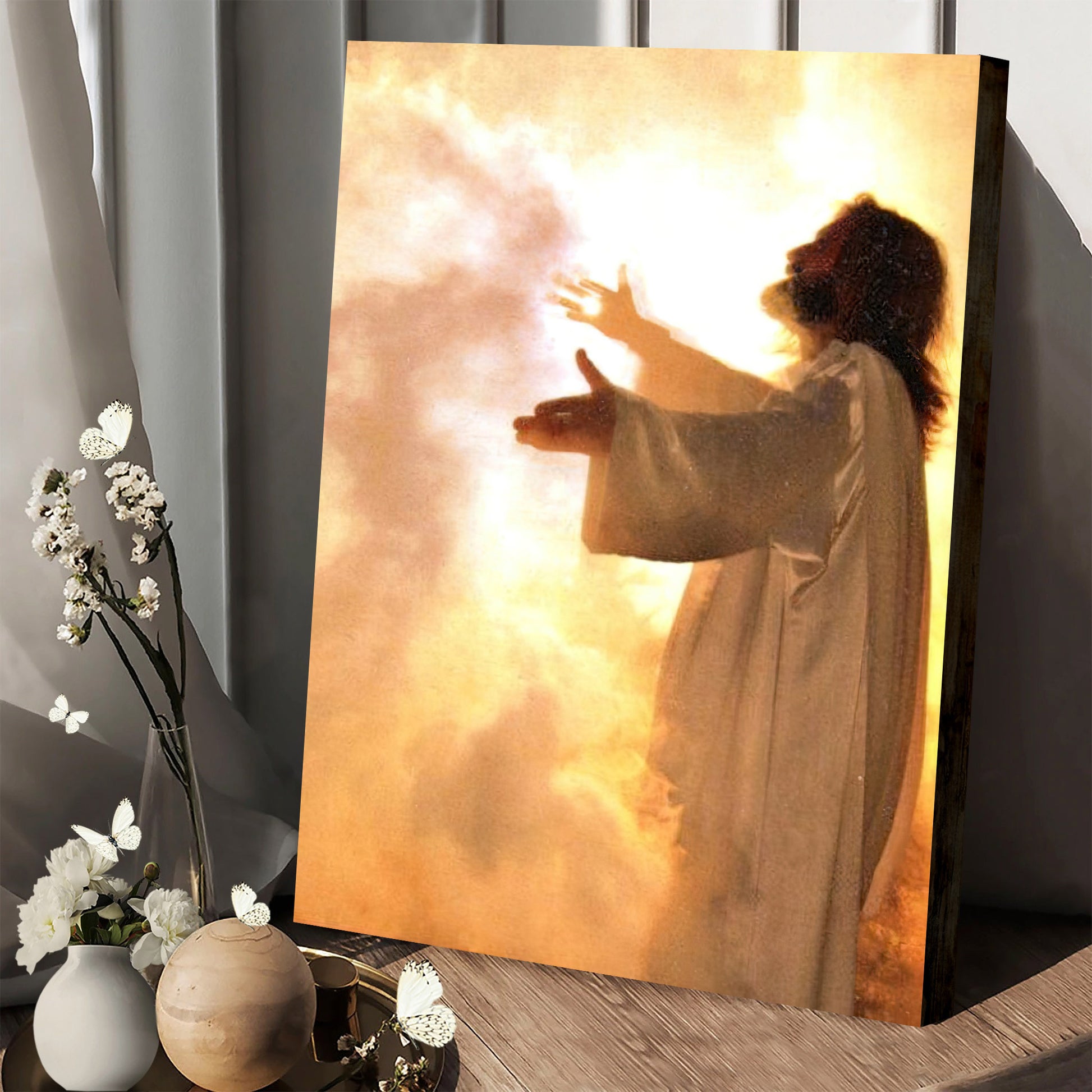 Jesus Spread His Arms Canvas Pictures - Jesus Painting Canvas - Christian Canvas Wall Art
