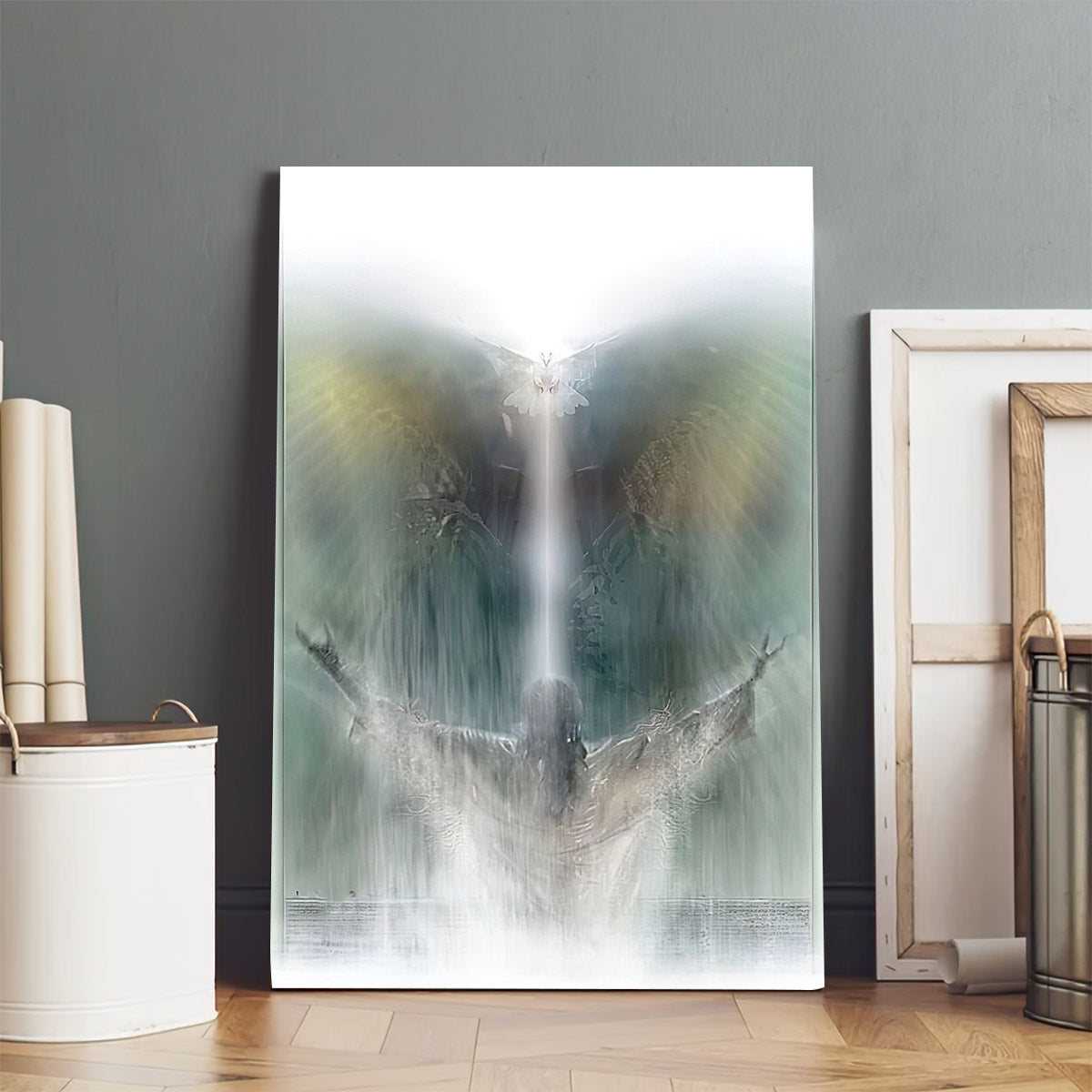 Jesus Spread His Arms Dove Bird Canvas Pictures - Jesus Painting Canvas - Christian Canvas Wall Art