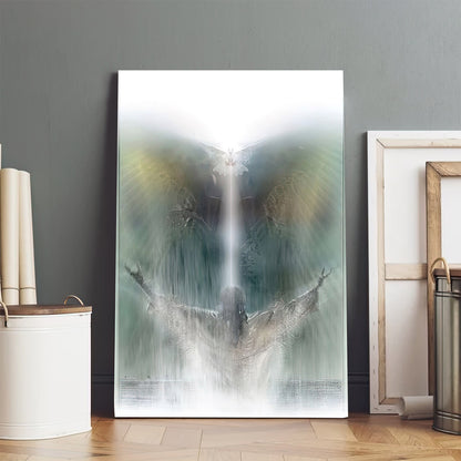 Jesus Spread His Arms Dove Bird Canvas Pictures - Jesus Painting Canvas - Christian Canvas Wall Art