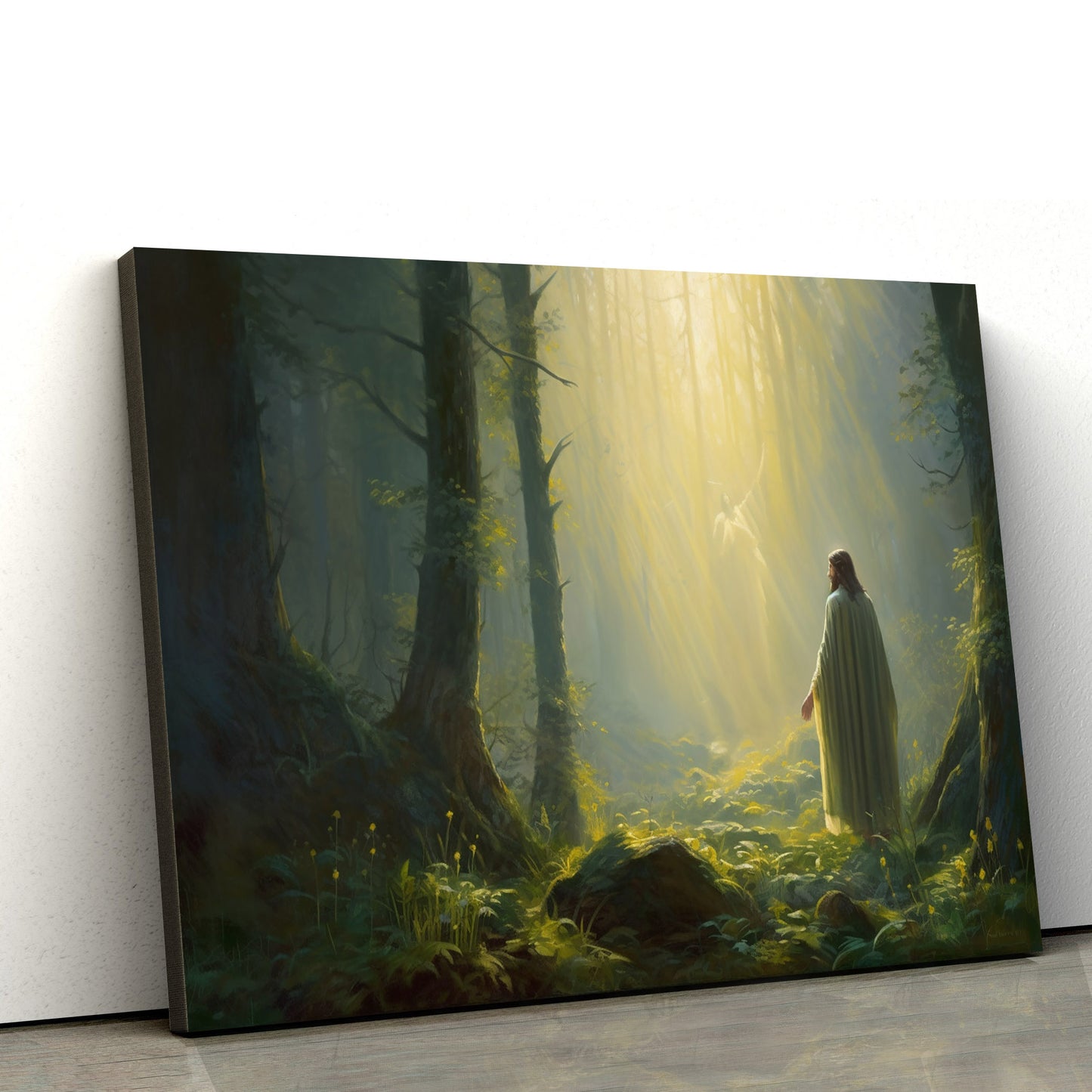 Jesus Standing Above The Forest 1 - Canvas Picture - Jesus Christ Canvas - Christian Wall Art