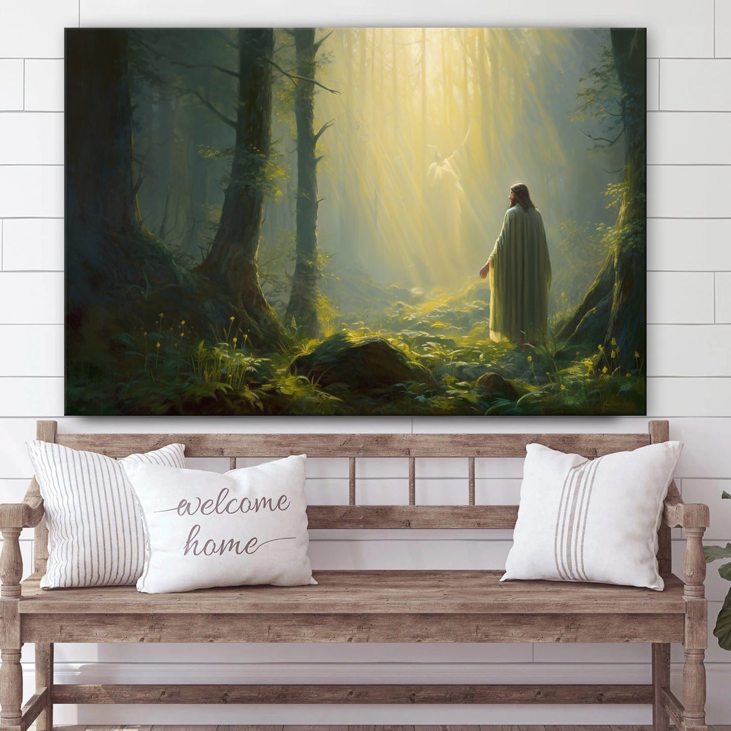 Jesus Standing Above The Forest 1 - Canvas Picture - Jesus Christ Canvas - Christian Wall Art