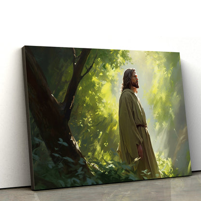 Jesus Standing Above The Forest 2 - Canvas Picture - Jesus Christ Canvas - Christian Wall Art