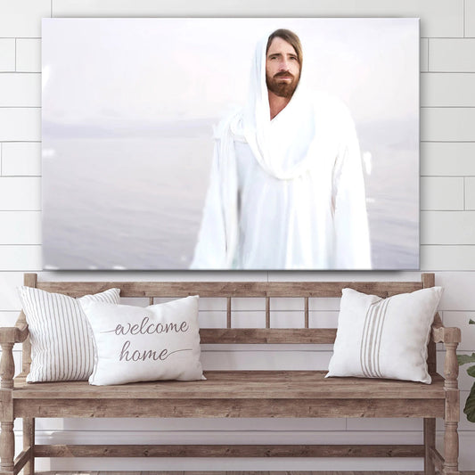 Jesus Standing In Front Of A Body Of Water Canvas Art - Jesus Christ Pictures - Jesus Wall Art - Christian Wall Decor