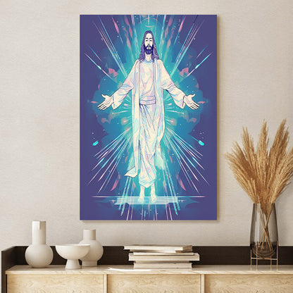 Jesus Standing With His Arms And Feet Stretched Out 1 - Canvas Picture - Jesus Christ Canvas - Christian Wall Art