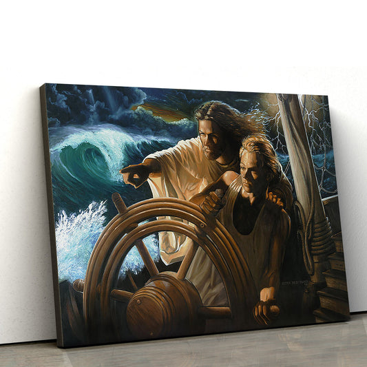 Jesus Storm Painting - Jesus Canvas Wall Art - Christian Wall Art