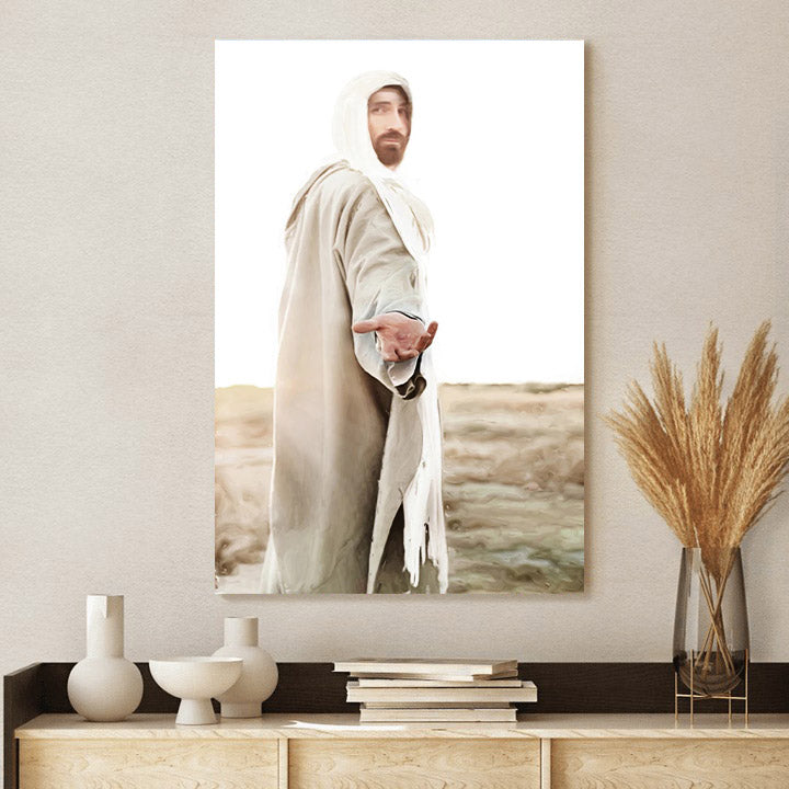 Jesus Stretched Out His Hand Canvas Pictures - Jesus Christ Art - Christian Canvas Wall Art