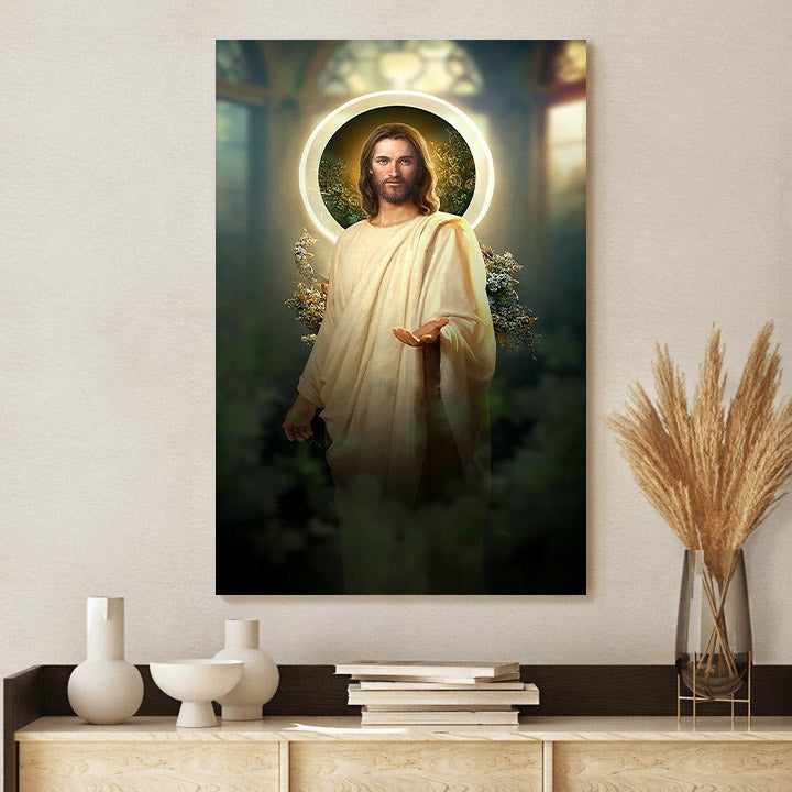 Jesus Stretched Out His Hand Canvas Prints - Jesus Christ Art - Christian Canvas Wall Decor