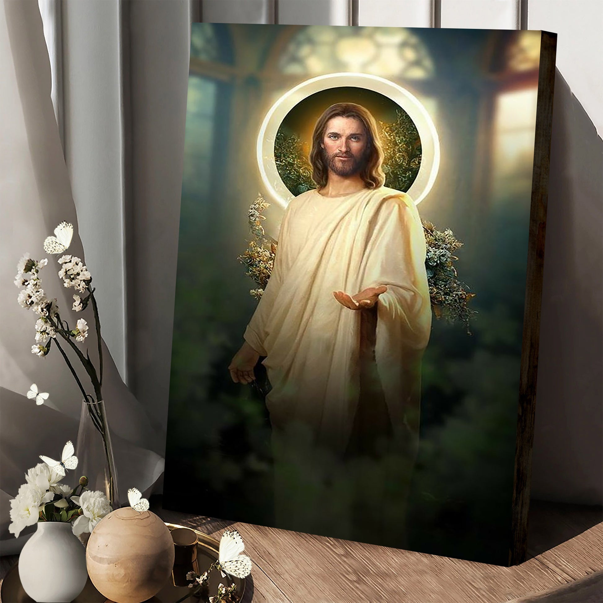 Jesus Stretched Out His Hand Canvas Prints - Jesus Christ Art - Christian Canvas Wall Decor