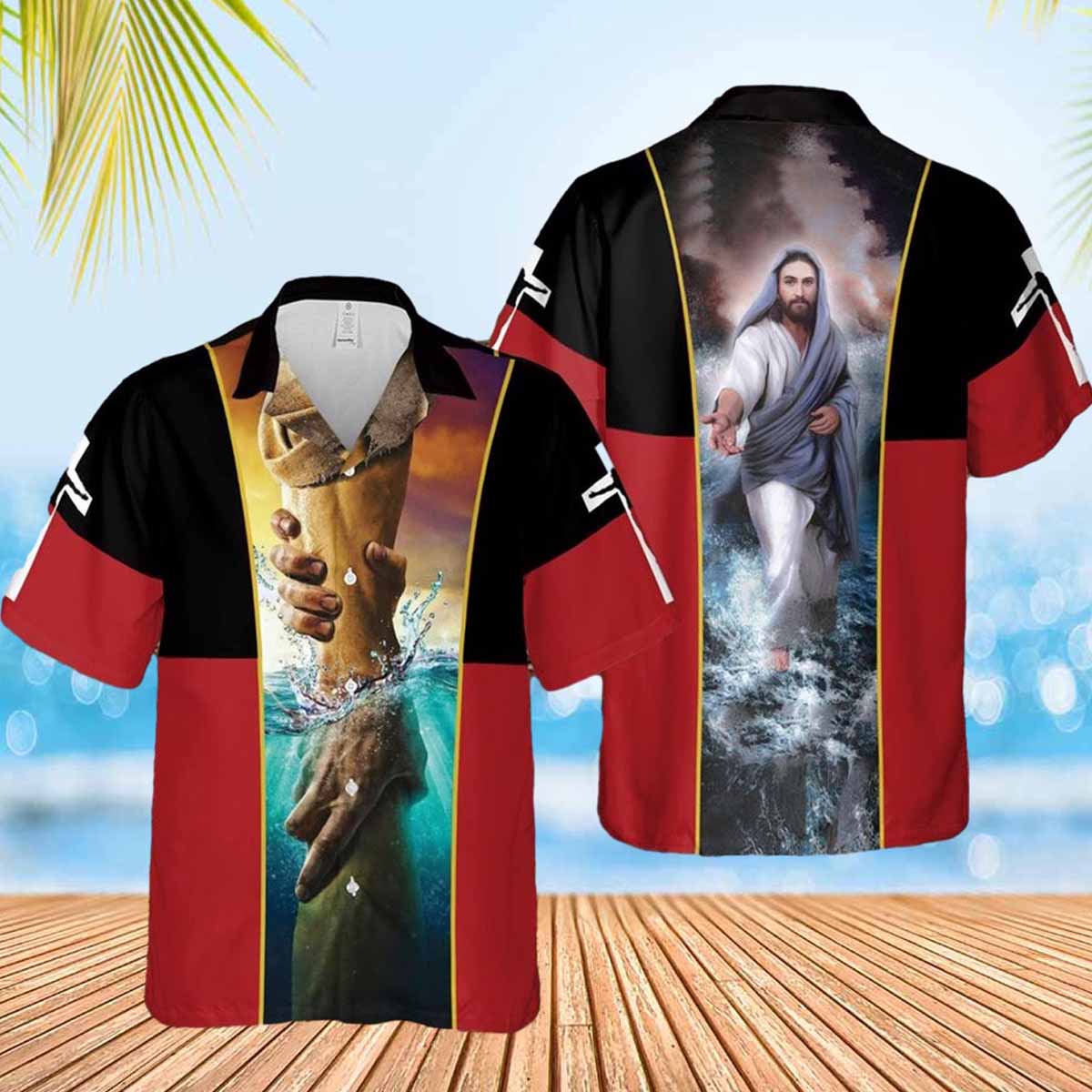 Jesus Take My Hand Hawaiian Shirt - Christian Hawaiian Shirts For Women Men