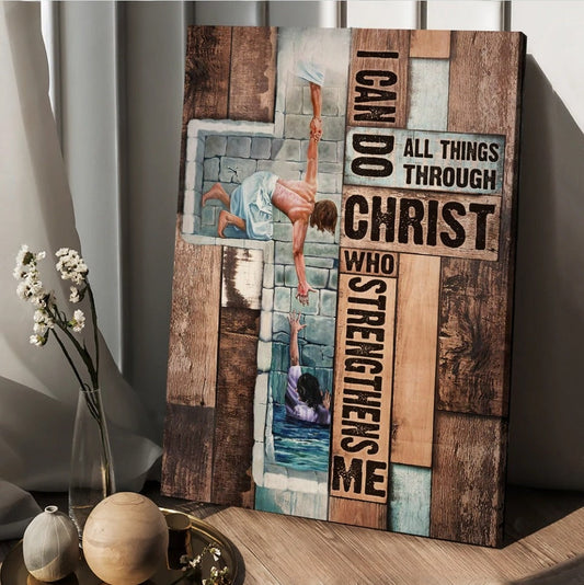 Jesus Take My Hand I Can Do All Things Canvas Wall Art - Christian Wall Posters - Religious Wall Decor